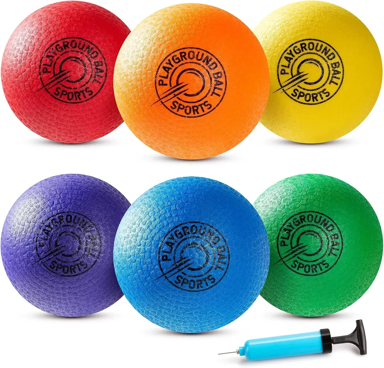 EVERICH TOY Playground Balls Kickball, 6 or 12 Pack 8.5″ Soft Dodgeballs Bouncy Rubber Kick Balls for Kids Adults Outdoor Indoor, 4 Square Ball School Yard Games with Pump