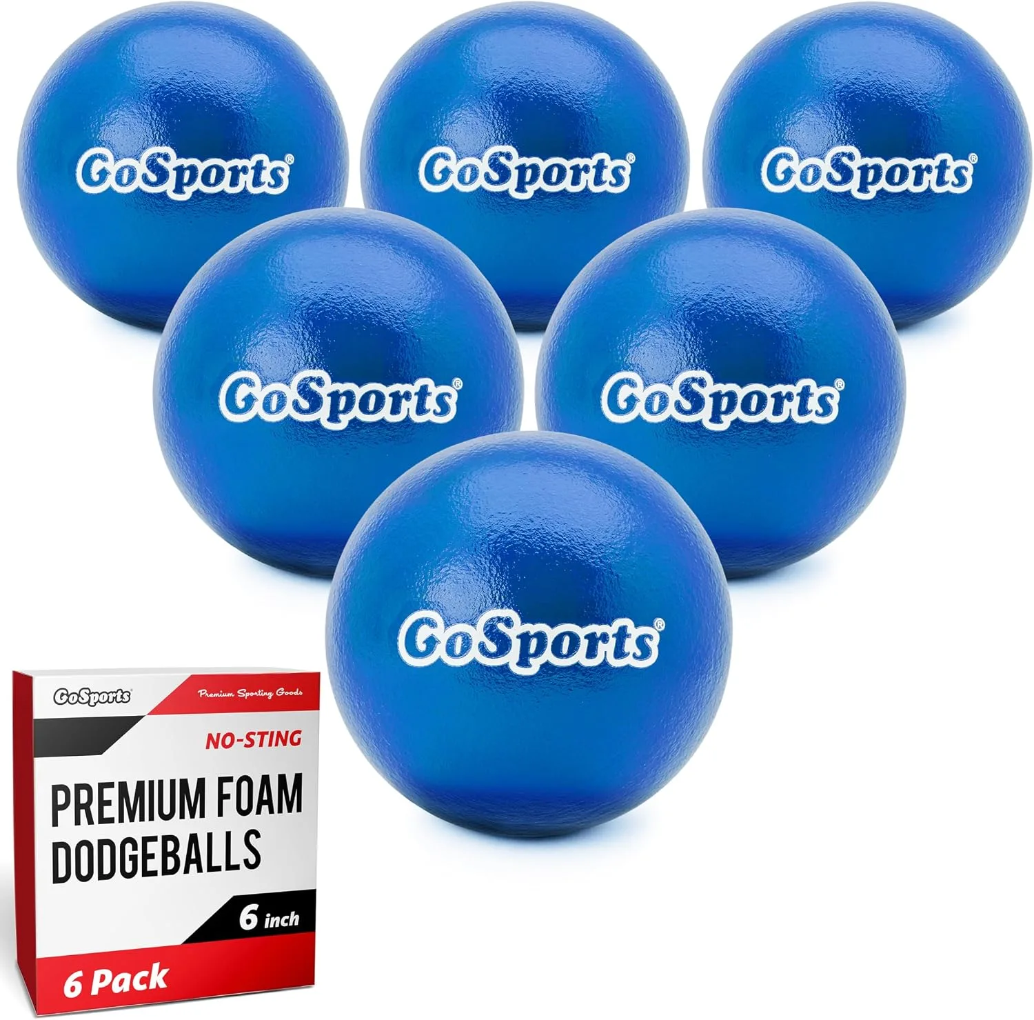 GoSports Soft Skin Foam Playground Dodgeballs – Set of 6 Includes Mesh Carry Bag