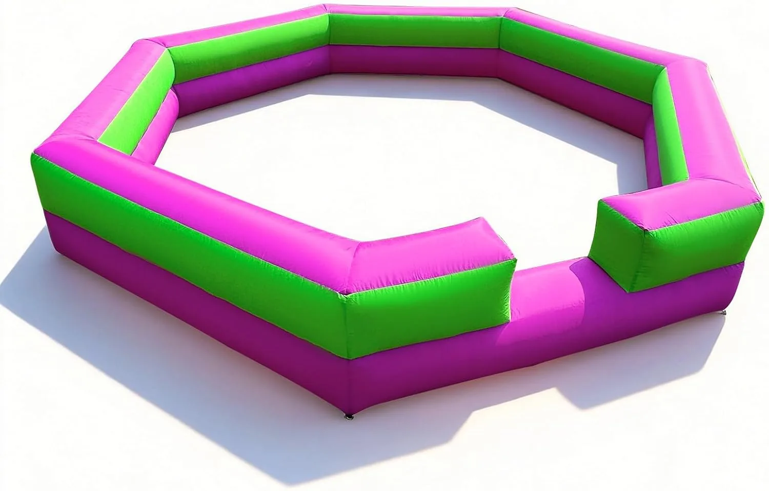OZIS 15FT Inflatable Gaga Ball Pit with Gagaball, Portable Gagaball Court for Indoor/Outdoor Sports, Family Activities Easy to Setup (GreenPurple)