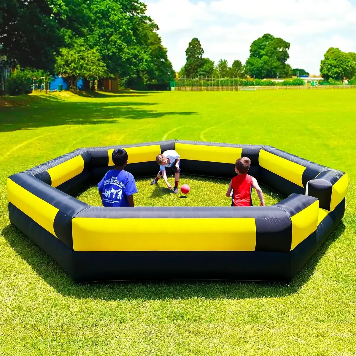 OZIS Gaga Ball Pit Inflatable 15FT with Built-in Blower, Portable Gaga Pit for Indoor Outdoor School Family Activities Easy to Setup