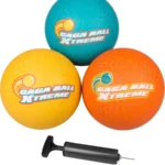 SCS Direct gaga ball pack, three 8.5 inch rubber playground balls with air pump